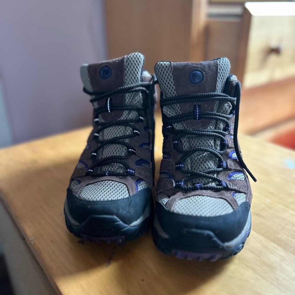 Merrill Moab hiking boots.